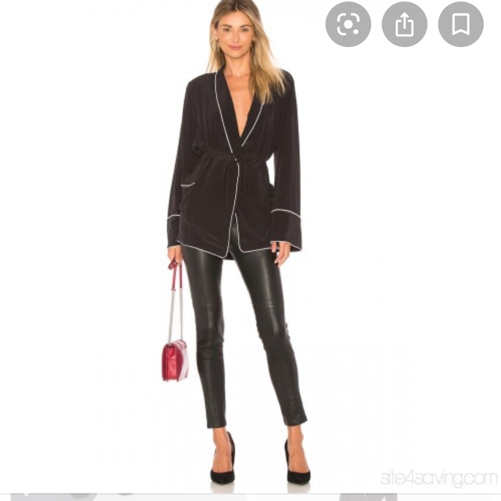 EQUIPMENT Silk Theron Robe in True Black